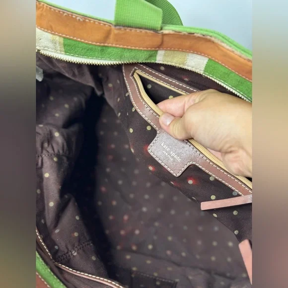 Kate Spade Green and Cream Striped Tote - Picture 11 of 11